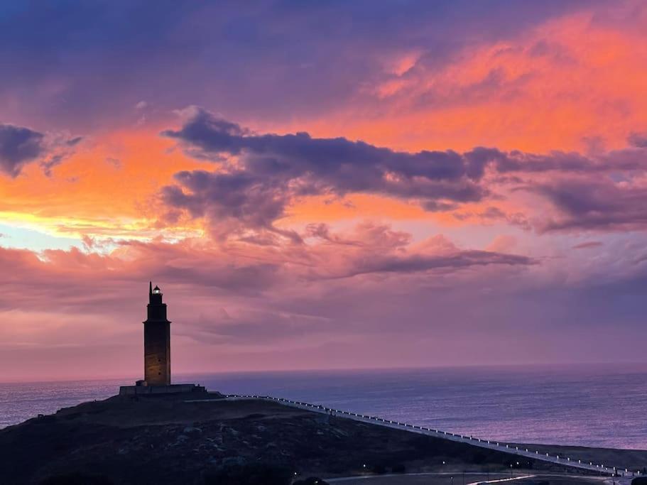 Atico Con Terraza Y Vistas Al Mar. Appartement A Coruña Buitenkant foto